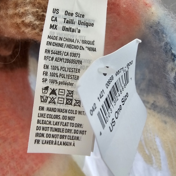 American Eagle Colorful Striped Fringe Boho Cozy Oversized Blanket Scarf… - Picture 6 of 8